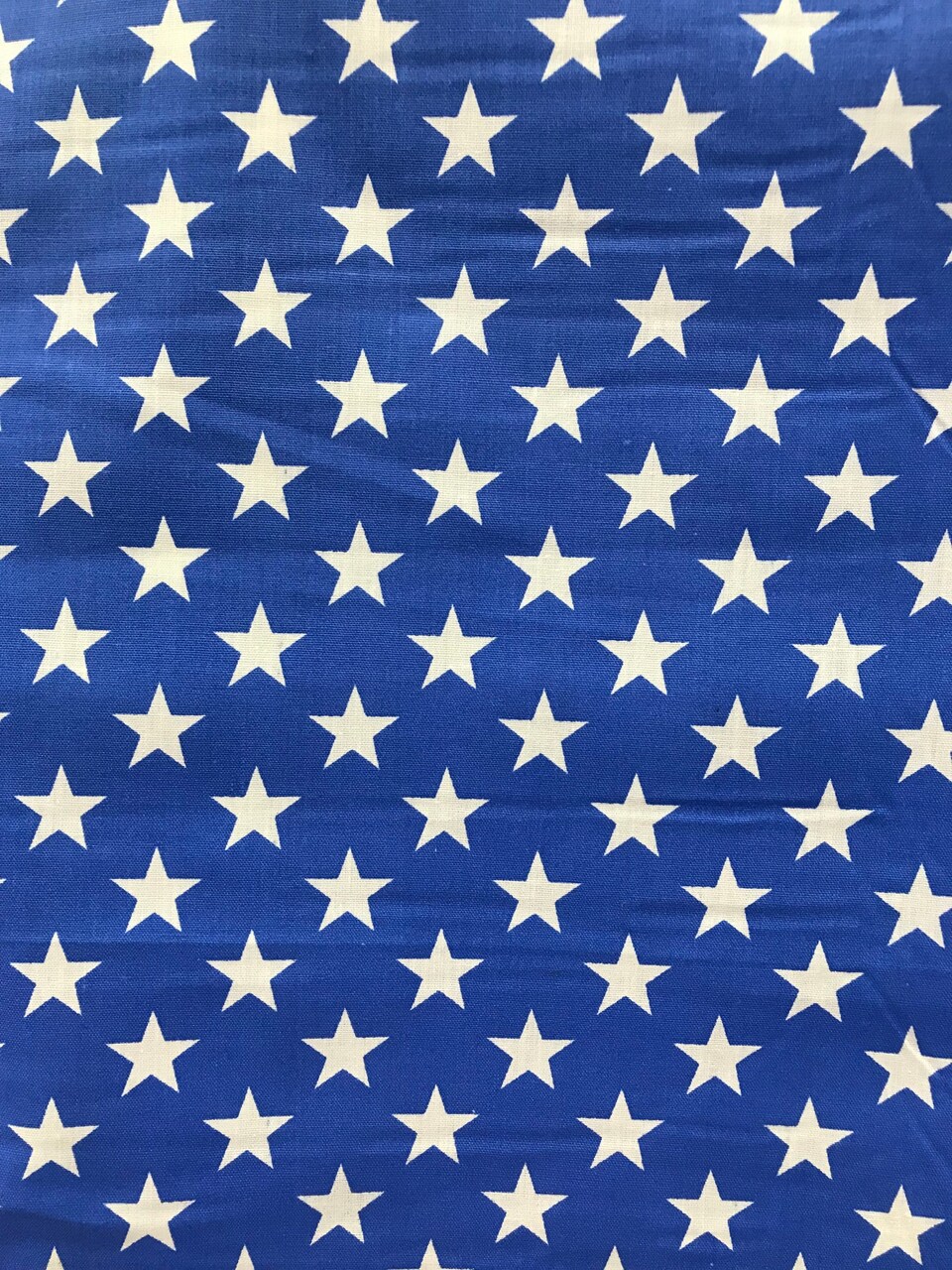 1 Yard Royal and White Stars Poly Cotton Fabric 59/60 Inch Width